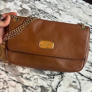 Michael Kors Cognac Leather Chain Purse